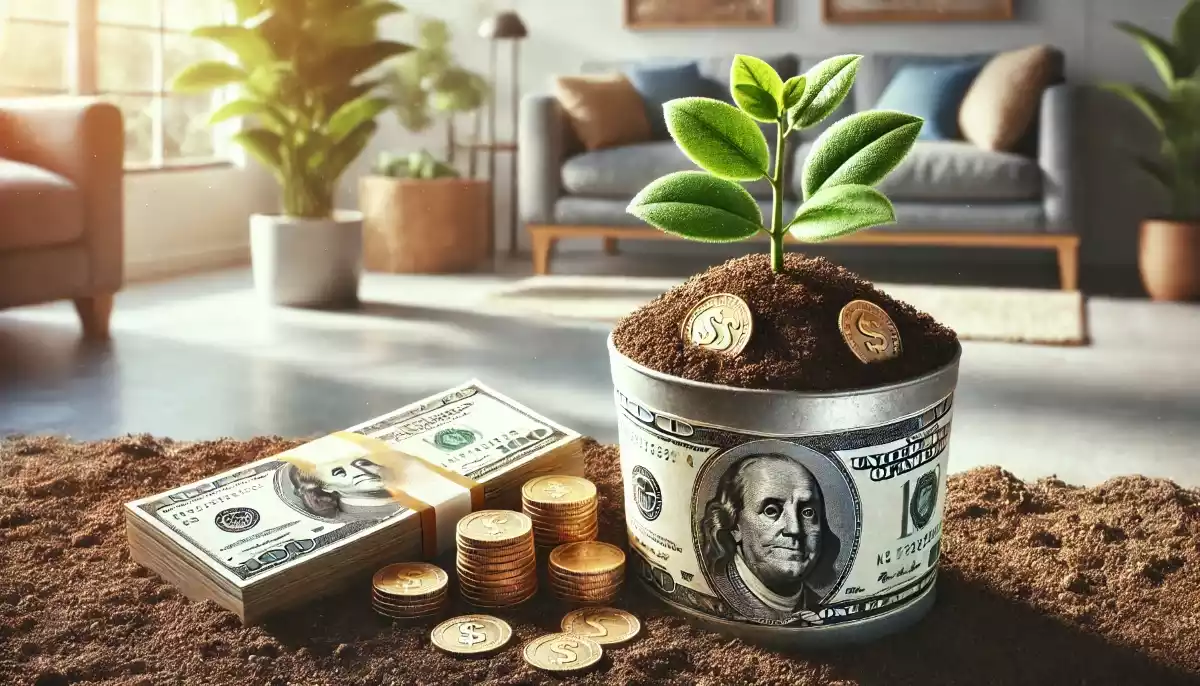 money coins plant